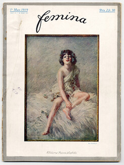 Femina 1919 Mars, Leonetto Cappiello, George Barbier, Foujita, 68 pages