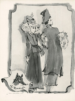 Paquin & Jeanne Lanvin 1937 Christian Bérard, Fur Fox