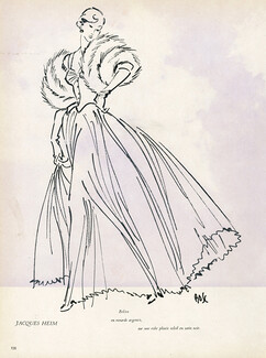 Jacques Heim 1949 Fur Fox Boléro, Evening Gown, Fernando Bosc