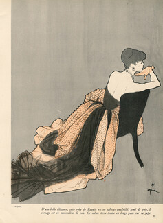 Paquin 1948 Backless Evening Gown, René Gruau