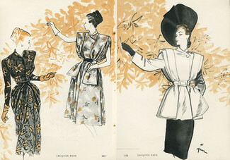Jacques Fath 1945 René Gruau Fashion Illustration