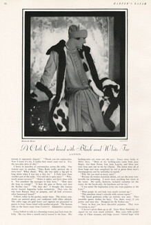 Jeanne Lanvin 1927 A Coat lined with Black and White Fur, Photo Demeyer