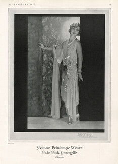 Jeanne Lanvin 1927 Evening Gown, Yvonne Printemps, Photo Demeyer