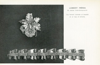 Lambert (Jewels) 1938 Clip formant Orchidée, Bracelet