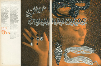 Roger Scémama, Madeleine Rivière 1970s "Pearls" Clip en grappe, Collier de chien, Boutons de Manchette, Photo Trutmann