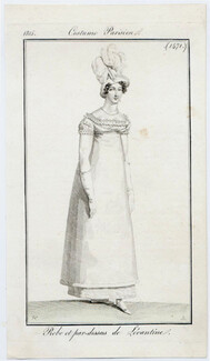Le Journal des Dames et des Modes 1815 Costume Parisien N°1471 Horace Vernet