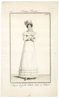 Le Journal des Dames et des Modes 1817 Costume Parisien N°1665 Horace Vernet