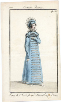 Le Journal des Dames et des Modes 1818 Costume Parisien N°1704