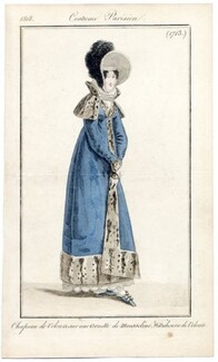 Le Journal des Dames et des Modes 1818 Costume Parisien N°1713