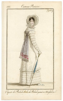 Le Journal des Dames et des Modes 1818 Costume Parisien N°1755