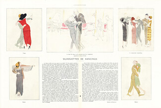 Silhouettes de Dancings, 1925 - Marcel Vertès Dancers, Tango, Boston, Text by Robert de Beauplan