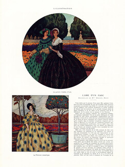 L'Ame d'un Parc, 1922 - Aquarelles de Mlle Rachel Roux Précieuse romantique, Text by V.