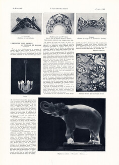 L'Exposition René Lalique au Pavillon de Marsan, 1933 - Texte par Ernest Tisserand, 2 pages