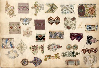 échantillons de broderie 1908 Sélection Claude Frères Haute Couture