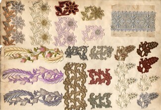 échantillons de broderie 1908 Sélection Claude Frères Haute Couture