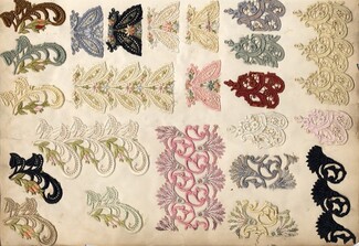 échantillons de broderie 1908 Sélection Claude Frères Haute Couture