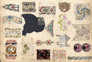 échantillons de broderie 1908 Sélection Claude Frères Haute Couture