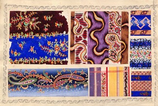 Cashmere, Original Fabric Projects, End of 19° Century, Gouache, Textile Designs