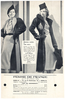 Lucile Manguin & Worth 1937 Manteau sombre et robe claire, Photo Dorvyne