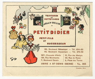 André Devambez 1925 Carte de Visite, business card, Jolly-Belin, Petit Didier (Teintures)