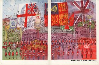 Raoul Dufy 1937 God Save The King, Flags, Coach, Horse Guards