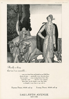 Saks Fifth Avenue 1930 Jean Dupas, Summer Dress, Bull, Shepherd