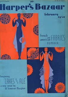Erté 1930 Harper's Bazaar, Original Cover, Art Deco, Summer Dresses
