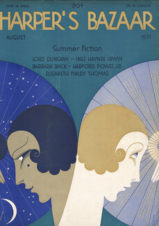 Erté 1931 Harper's Bazaar, Original Cover, Art Deco, Portraits