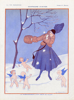 Zyg Brunner 1916 "Campagne d'Hiver" Snowball fight