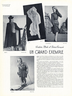 Couture, Mode et Tissus Français - Un Grand Exemple, 1939 - Worth, Alix, Schiaparelli, Freddy, Agnès, Rose Valois, Text by Ed. Bouttier