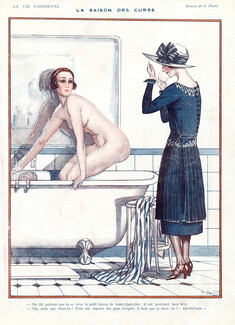 Georges Pavis 1921 "La Saison des Cures" nude, bathroom