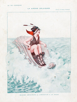 Gerbault 1916 Mrs Amphitrite Surfing Shell, Bathing Beauty