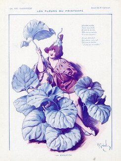 Les Fleurs du Printemps — La Violette, 1916 - Henry Gerbault Violet Spring Flowers