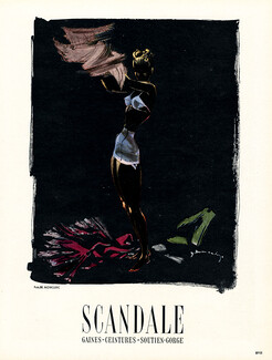 Scandale (Lingerie) 1949 Girdle, Bra, Demachy