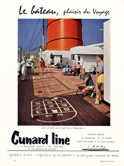 Cunard Line 1958 Mauretania, Queen Mary, Queen Elizabeth Transatlantic Liners