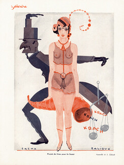 Sacha Zaliouk 1929 Projet de frise pour la Santé, Nude