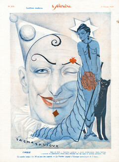 Sacha Zaliouk 1929 "Synthèse moderne" Clown, Circus