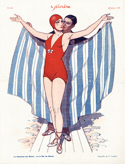 Fernand Couderc 1929 Bathing Beauty, Swimwear