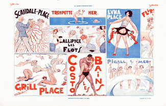 Vald'es 1929 Plages à la page, Callipyge-les-Flots, Costo les Bains, Pigalle sur Mer... Bathing Beauties at the beach