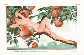 Léo Fontan 1929 Nude in Apple Tree