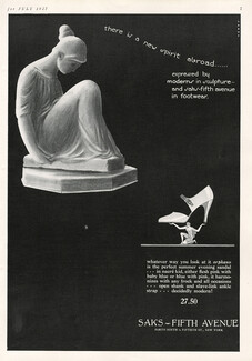 Saks Fifth Avenue (Shoes) 1927 Raymond Loewy, Art Deco, Modern Sculpture