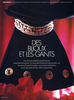 Des Bijoux et les Gants, 1990 - Gants Hermès, Boucheron, Mauboussin, Repossi, Benoît De Gorski, Cartier, Photos Pietro Privitera, 5 pages