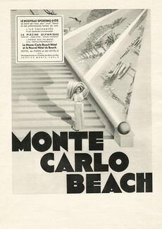 Monte Carlo Beach 1932 Nouvel Hôtel du Beach, Hôtel de Paris, L'Avenue des Palmiers...
