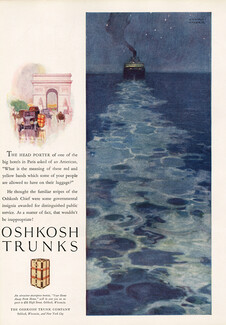 Oshkosh Trunks Company (Luggage, Baggage) 1927 Ocean Liner