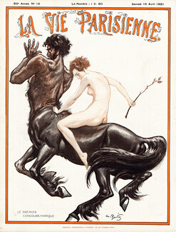 Georges Pavis 1921 "Le Premier Concours Hippique", Centaur, La Vie Parisienne cover