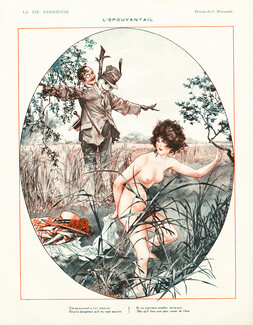 Hérouard 1921 L'Epouvantail, Scarecrow and Nude