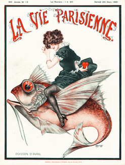 Hérouard 1921 Poisson d'Avril, La Vie Parisienne cover