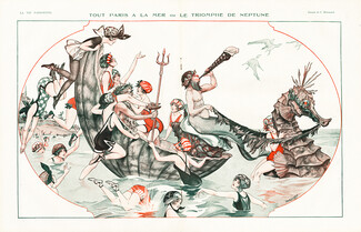 Hérouard 1921 ''Tout Paris à la Mer'' Neptune