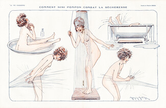 Maurice Millière 1921 "Comment Nini Pompon Combat la Sécheresse", Nude Bathing