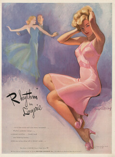 Rhythm (Lingerie) 1944 Nightgown, Pin-Up, Bradshaw Crandell